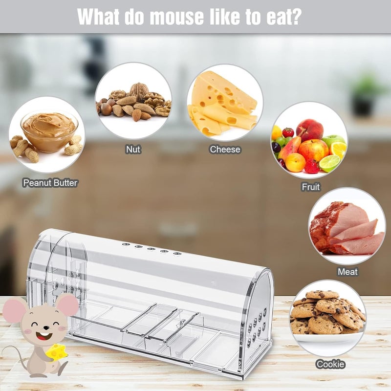 Wanqueen 4 Pcs Humane Mouse Traps Indoor for Home, Live Mouse Trap, Reusable Mice Trap Catcher for House & Outdoors - Image 5